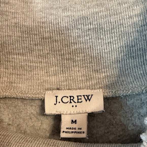 J. Crew Women's Medium Gray Pullover Sweatshirt with real neck buttons - Picture 3 of 11
